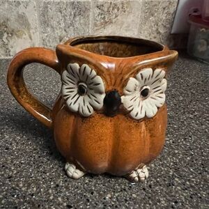 Vintage Cracker Barrel Owl  Ceramic Mug